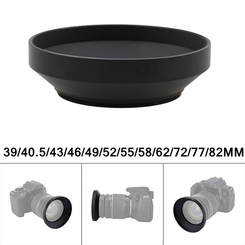 Camera Wide Screw in Mount Metal Lens Hood 39mm 40.5mm 43mm 46mm 49mm 52mm 55mm 58mm 62mm 72mm 77mm 82mm