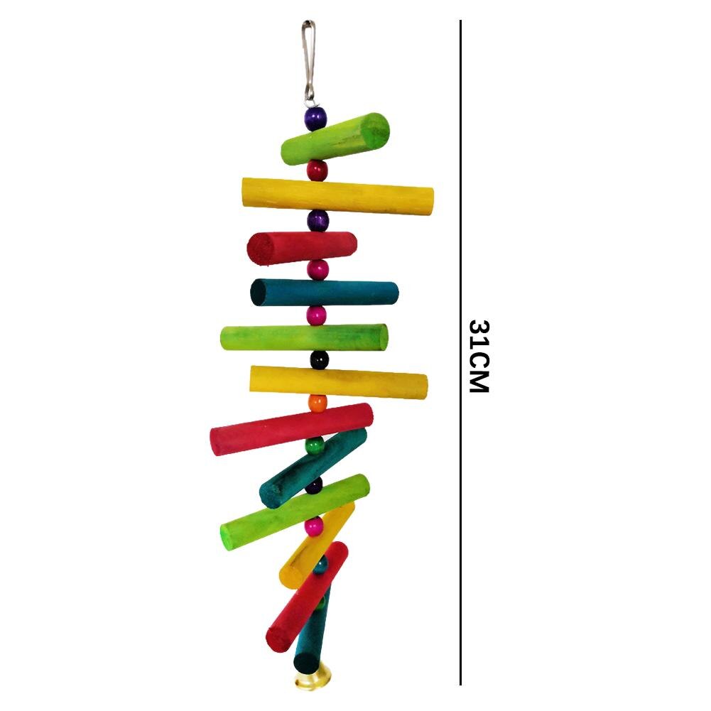 Parrot Toys Macaw Hanging Acrylic with Bells Bites Chew On Cages Cockatoo Stand Rack Swing Bird Toy Pet Product: C