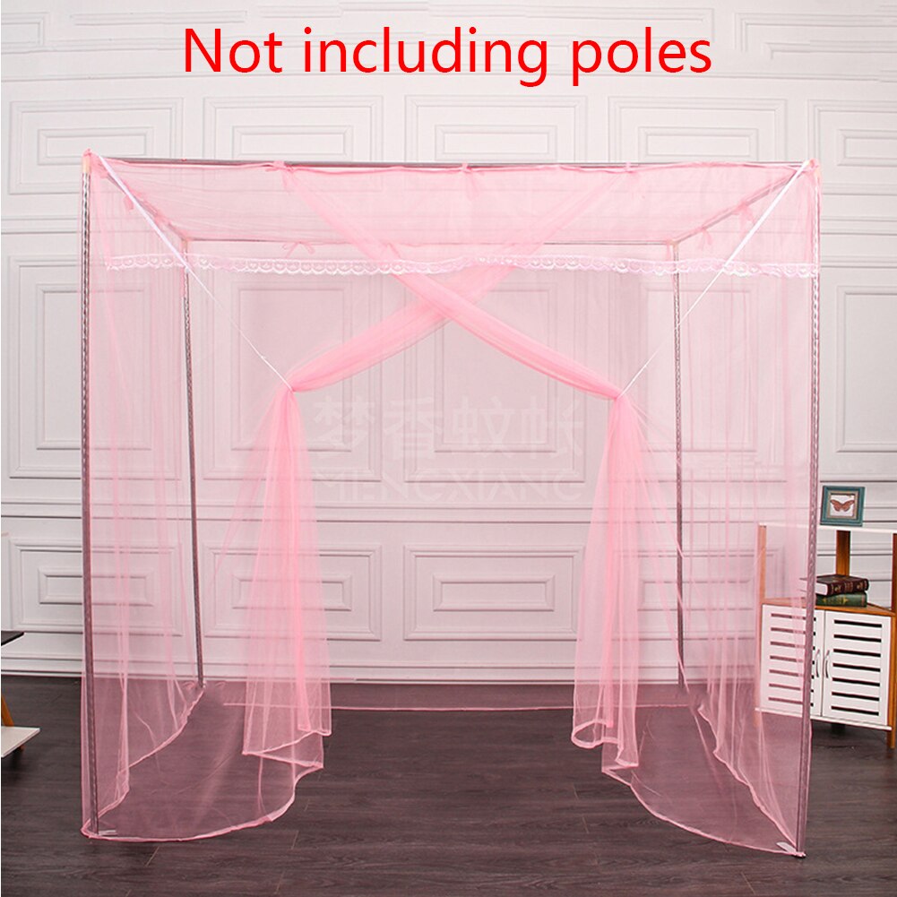 Malha dormitório mosquito net quadrado superior verão duplo poliéster abertura casa dossel decoração anti inseto cama sólida