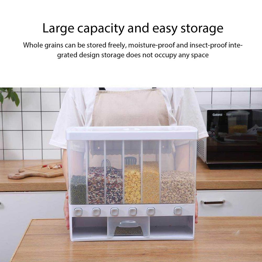 Rack For Rice Wall Mounted Divided Rice & Cereal Dispenser 6 Moi... – Vicedeal