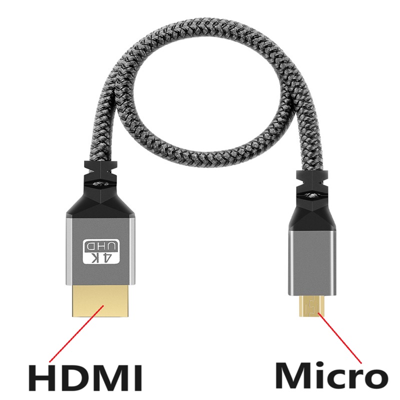 1M 2M 3M 5M 10M 4K 60HZ Micro HDMI a HDMI Cable Flexible de extensión en espiral Cable de enchufe macho a macho Compatible con HDMI para computadora: 3 metros