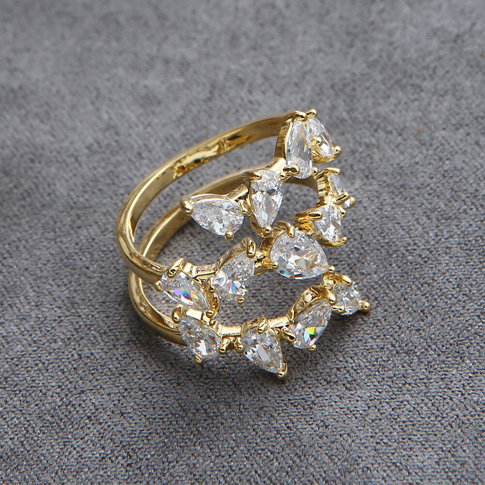 Luxe Elegante Brazilië Initial Stapelbare Ringen Voor Vrouwen Bruiloft 5A Cz Vinger Passen 3-Cyclus Ring Strand Sieraden HXR005