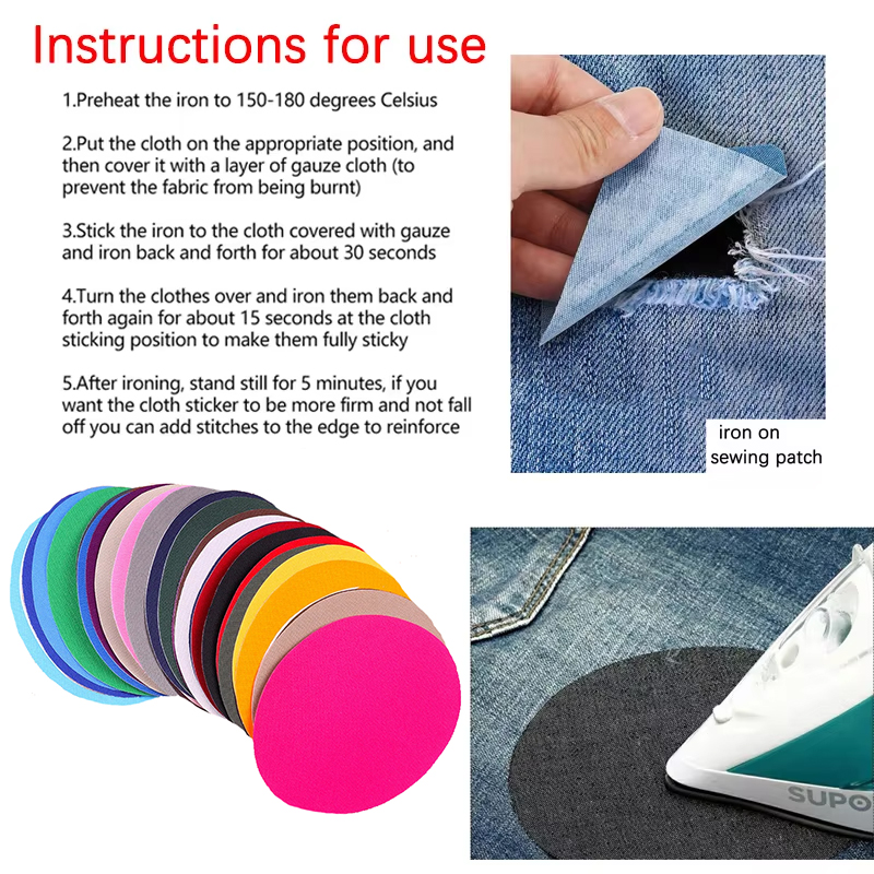 2 STUKS Reparatiepatch DIY opstrijkbare patches voor kleding Jeans Zelfklevende reparatiestof Huishoudelijke kleding Naai stoffen reparatiepatch