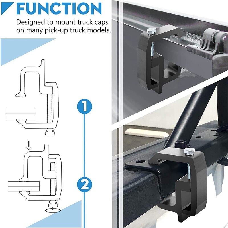 4 Pack Truck Topper Clamps Mounting Clamps Truck Cap Clamps, Truck Bed Clamps and Canopy Clamps