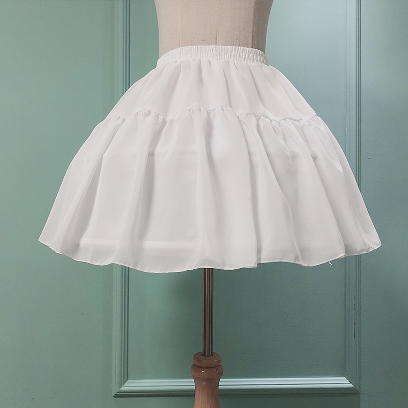 Ruffles Chiffon Underskirt Short DressPetticoat Tow Bones Lolita Petticoat Ballet Rockabilly Crinoline
