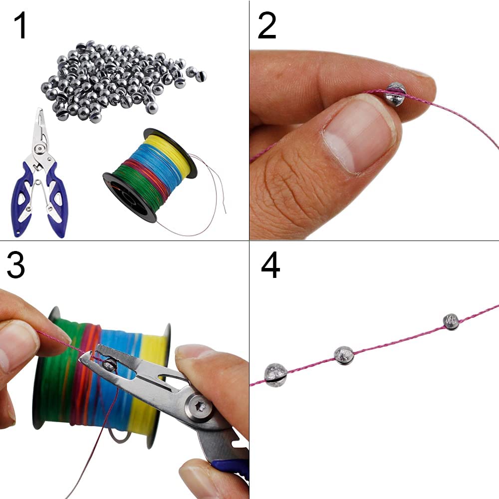 50pcs Round Split Shot Sinker Removable Fishing Weight Sinkers 1B-6B Fishing Accessories Equipment