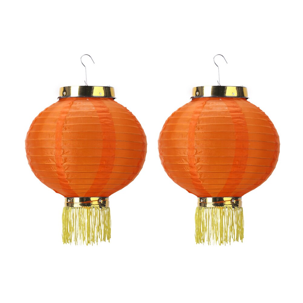 2 Stuks Ronde Lantaarn Chinese Licht Ballen Voor Bruiloft Verjaardag Decor Ambachtelijke Diy Opknoping Lantaarn Jaar Party decor: Orange 2pcs 35cm