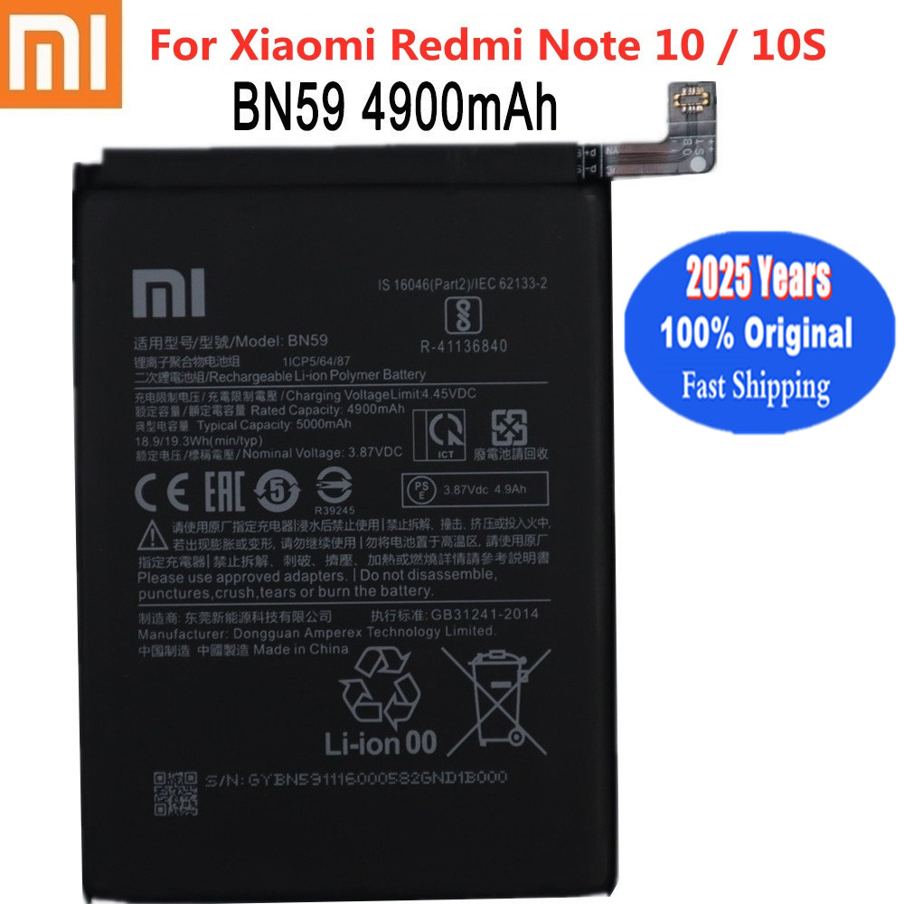 Batería Original BN59 de 2025 años, 5000mAh, para Xiaomi Redmi Note 10 10S, baterías de teléfono, + número de seguimiento: green