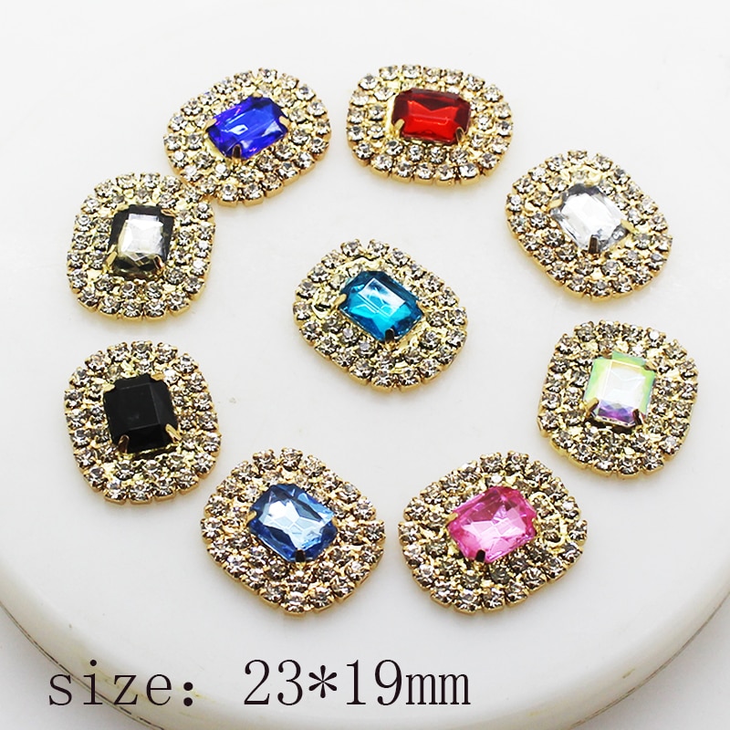 Limited Edition 10 pcs 23 * 19mm Metal Rhinestone Jewelry Diy Crystal Hat Embellished Wedding Invitation Clothing Accessories