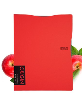 office A4 folder, Cute High brand file book,a4 clip file report Document ,Office Supplies Stationery file folder: Apple red