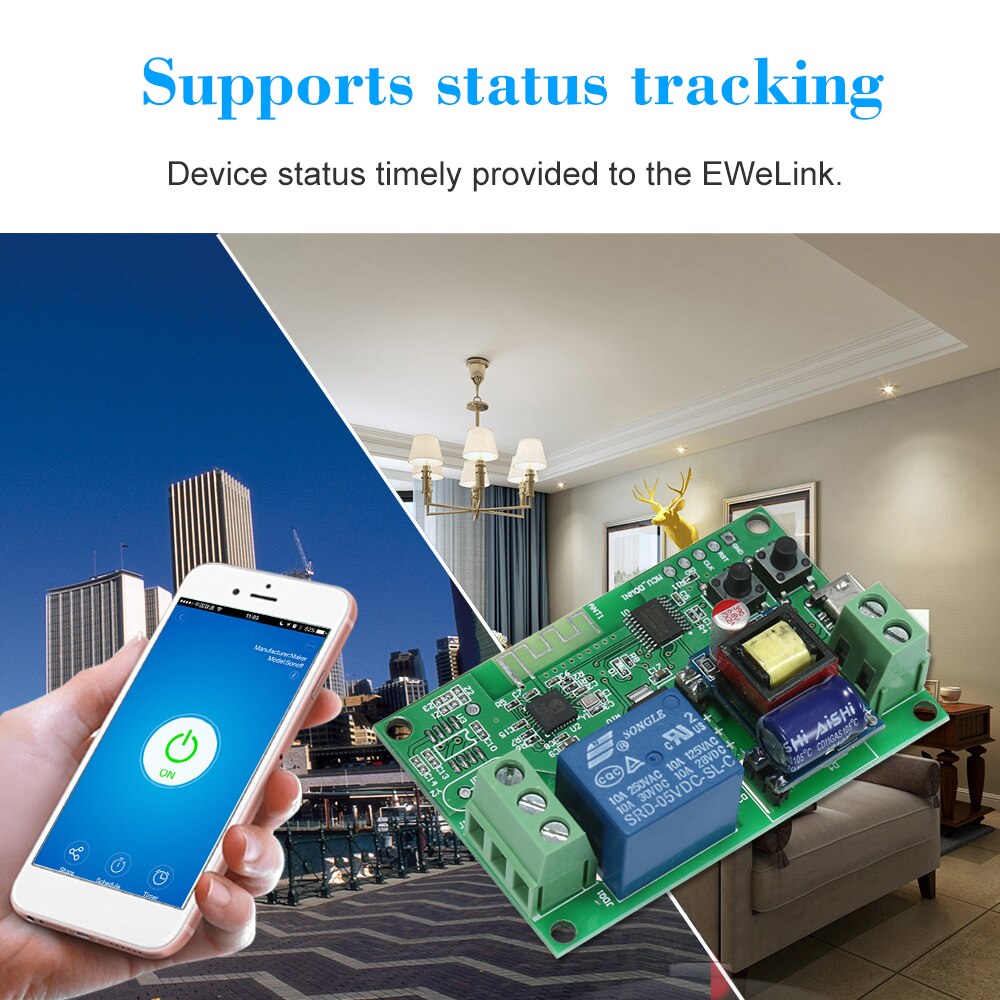 eWeLink DC5V / AC85-250V Wifi Switch Wireless Relay Module Smart Home Automation Modules Phone APP Remote Control Timer Switch