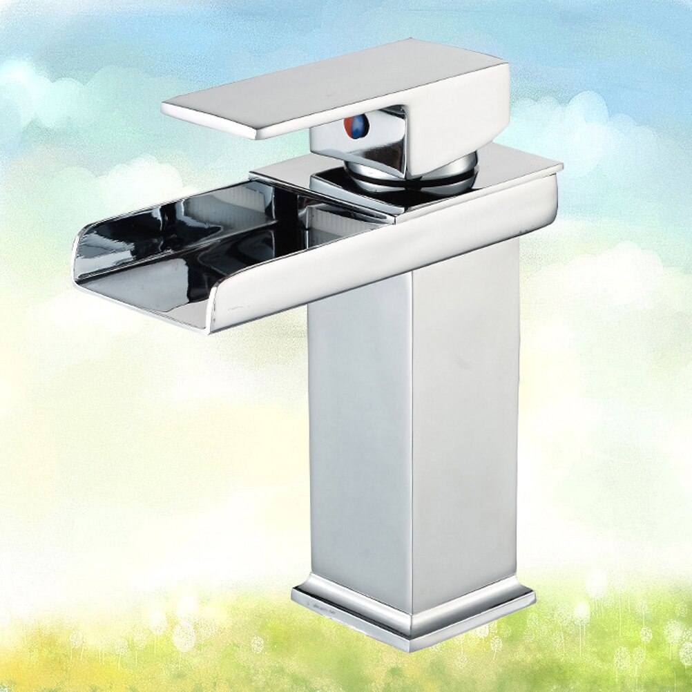 Copper Basin Water Square Sink Waterfall Bathroom Kitchen Basin (with Pipe)