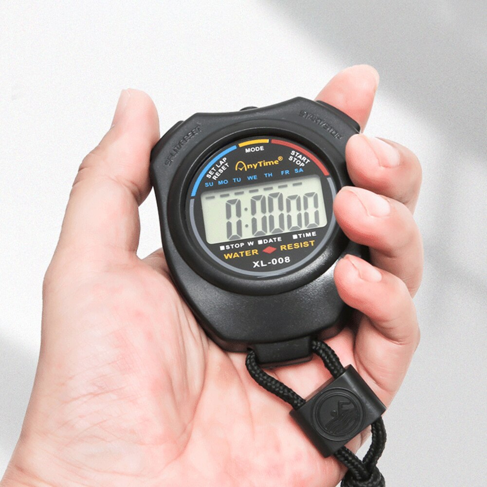 Dual Channel Digitale Handheld Chronograaf Sport Stopwatch Timer Stop Horloge Met String Multifunctionele Elektronische Timer