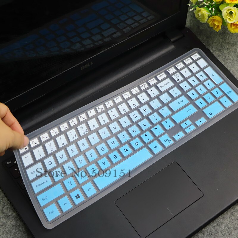 15.6 inch laptop keyboard cover skin For Dell Inspiron 15 5000 series i5545 i5547 5545 5542 5548 5555 5558 5559 5566 5567 5577: GradualBlue