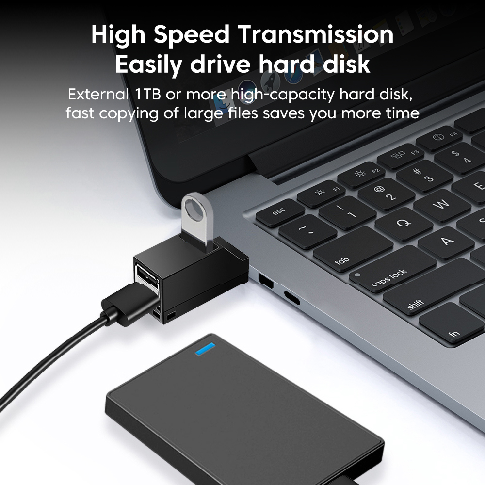 USB 3.0 HUB Adapter Extender Mini USB Splitter 3 in 1 USB Type C Hub Hoge Snelheid USB 2.0 Adapter voor PC Laptop U Disk Kaartlezer