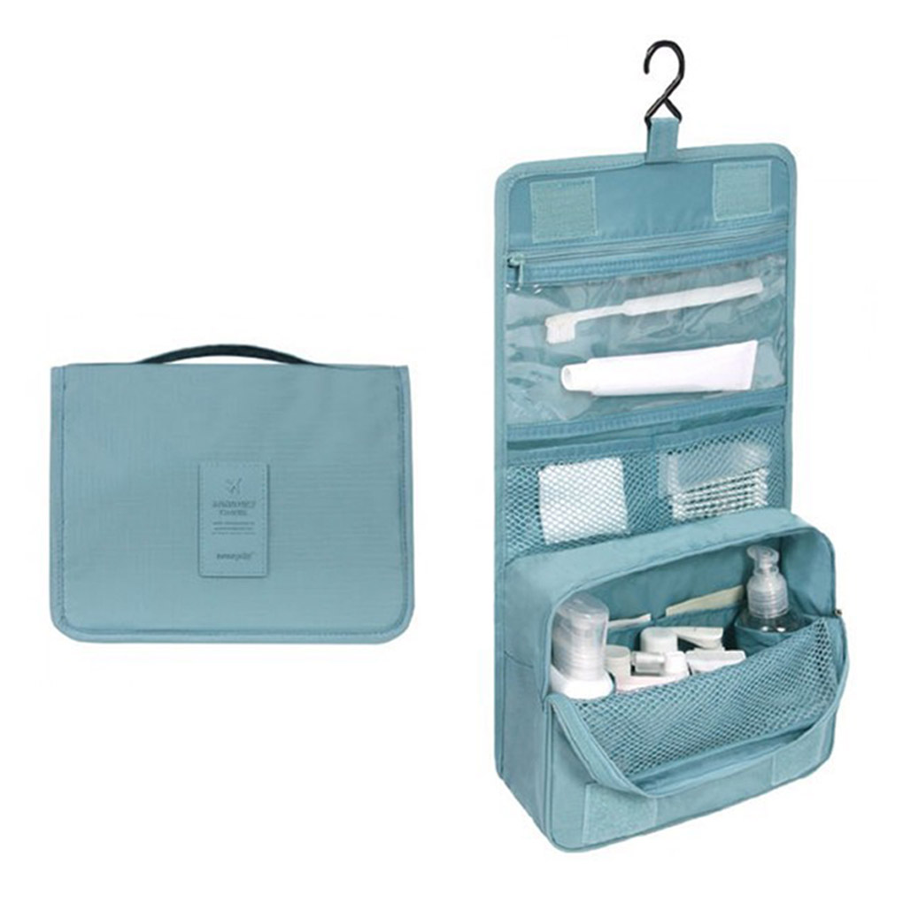 Portable Travel Storage Bag Cosmetic Organizer Cloth Underwear Toiletry Bag Organizer Suitcase Makeup Organizer Wash Storage Bag: Blue