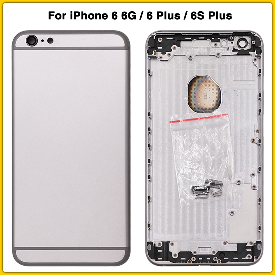 Fuldt hus til iphone 6 6g 6 plus 6s plus batteri bagcover batteridør metal mellemramme chassis bagcover