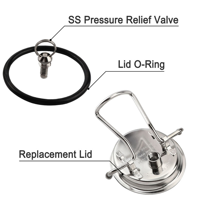 Cornelius Keg Lid,Replacement Soda Keg Lid,with SS 304 Pressure Relief Valve,Seal keg lid for Homebrew Beer