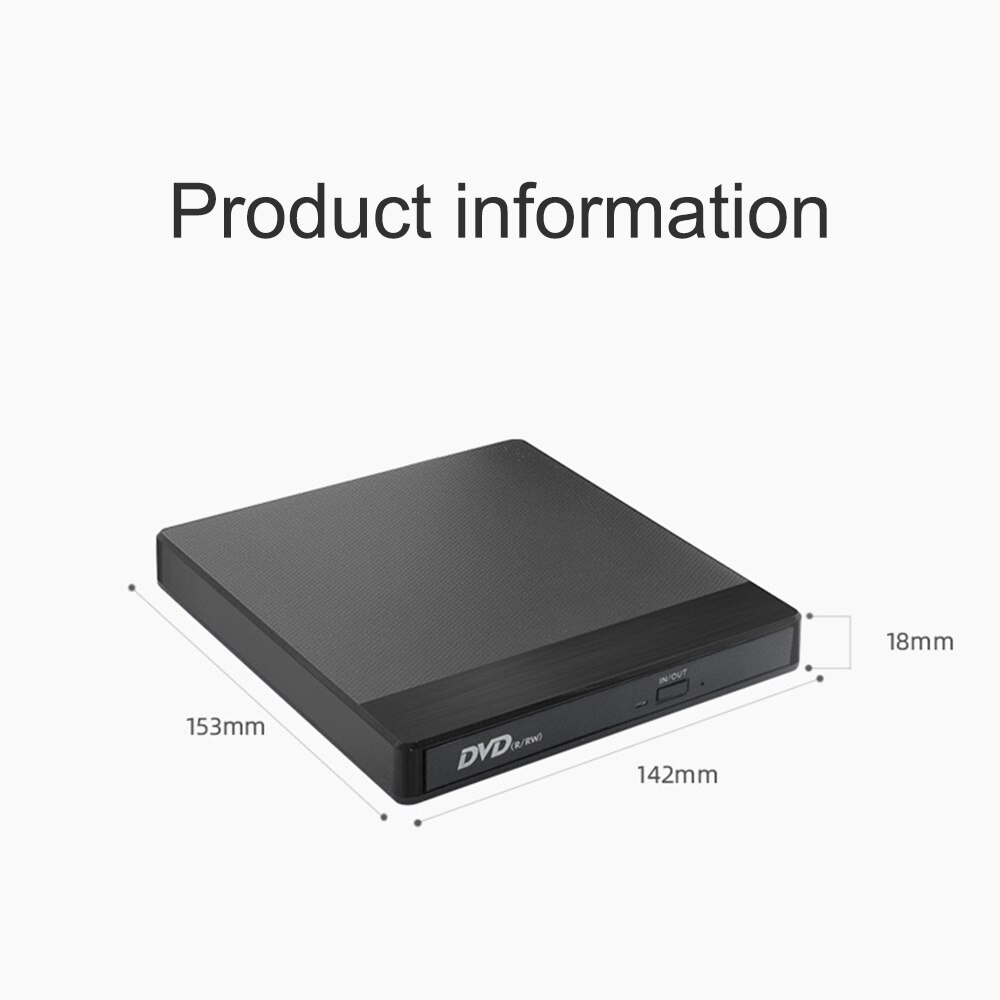 Lecteur optique externe USB, graveur de CD/DVD de Type C, lecteur de carte TF/SD, haute vitesse, pour Windows et Linux