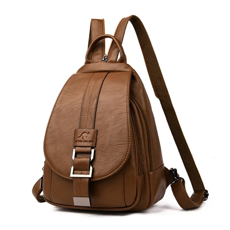 Multifunctionele dames leren rugzakken Vintage rugzak voor tienermeisjes Schoolborsttas Reisrugzak Dames Sac Back Pack: YELLOW