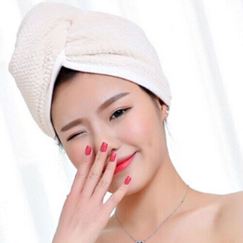 Haar Turban Twist Trockenen Dusche Mikrofaser Haar wickeln Handtuch Haar Trocknen Schlecht Handtücher für Erwachsene Kopf handtuch: Weiß