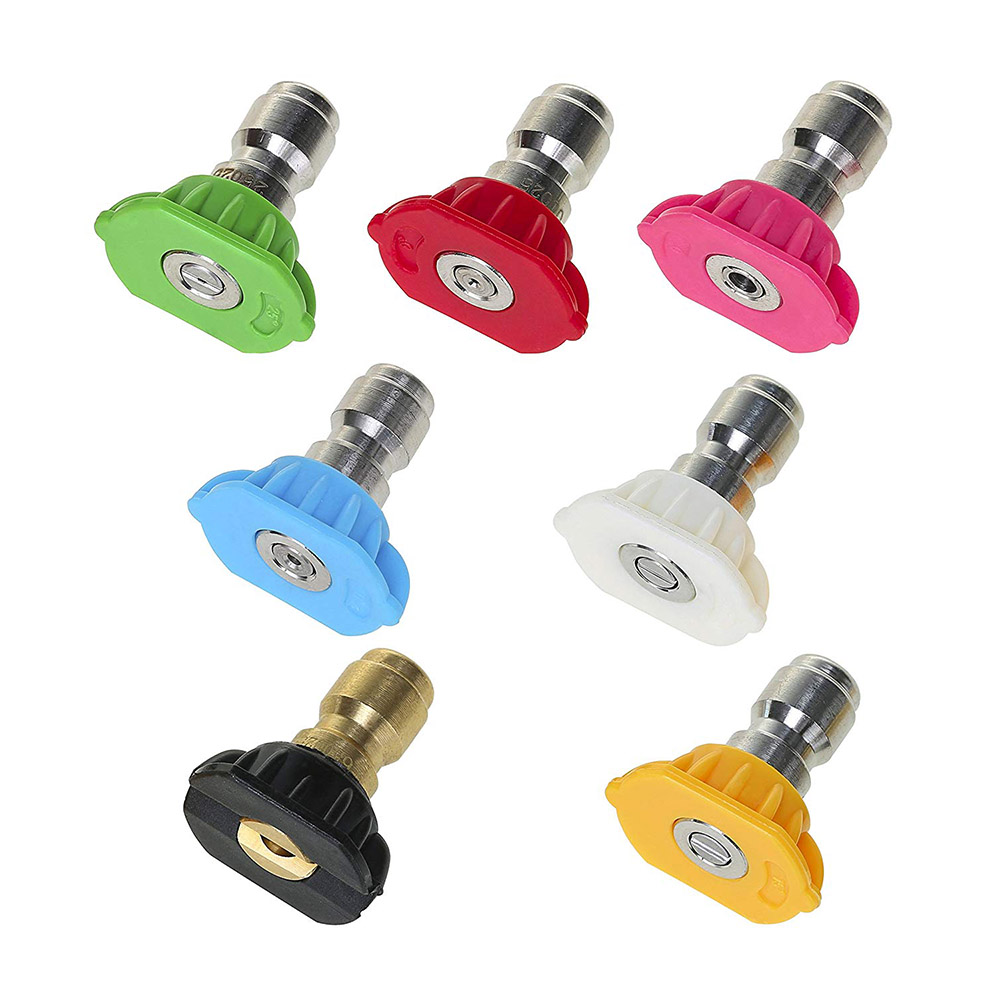 Pressure Washer Accessories Kit 7 Power Washer Spray Nozzle Tips 1/4 inch Quick Connecting Pivoting Coupler 4500 PSI: Brown