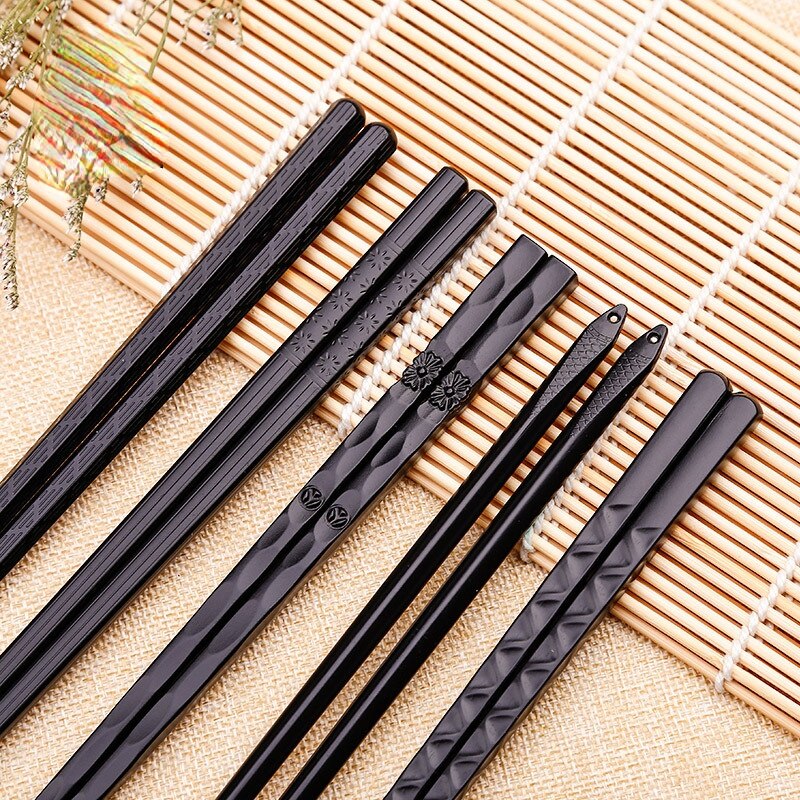 1 Paar Alloy Antislip Sushi Chop Sticks Set Chinese Stijl Servies Eetstokjes Thuis Keuken Servies Eetstokjes Palillos