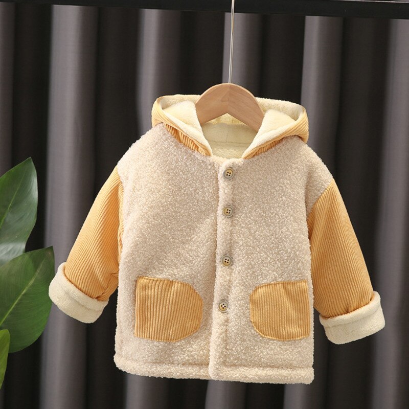 Baby herfst winter fleece jassen voor jongens trenchcoat met capuchon warme cartoon bovenkleding windjack baby kinderjassen