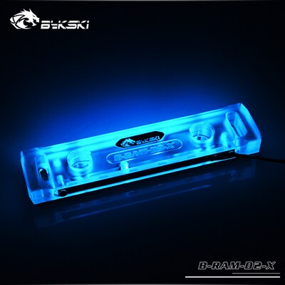 Bykski B-RAM-D2-X,RGB RAM Water Cooling Block Heatsink,Acrylic Memory Cooler Radiator Support 2 Channels 5V/12V AURA SYNC: 12V Block only