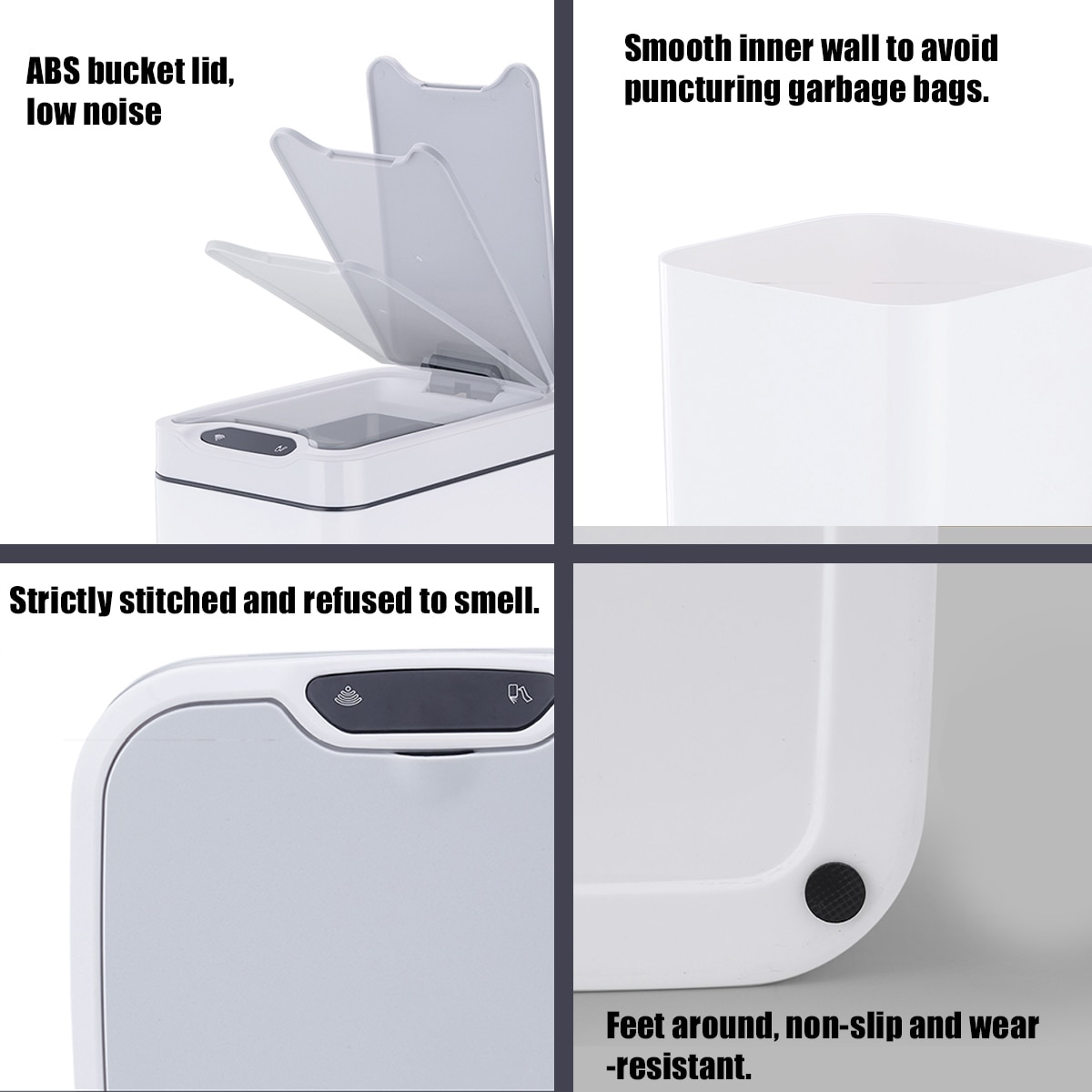 Battery Charging Household Intelligent Automatic Touchless Smart Infrared Sensor Waste Bin Kitchen Trash Can Garbage Bins