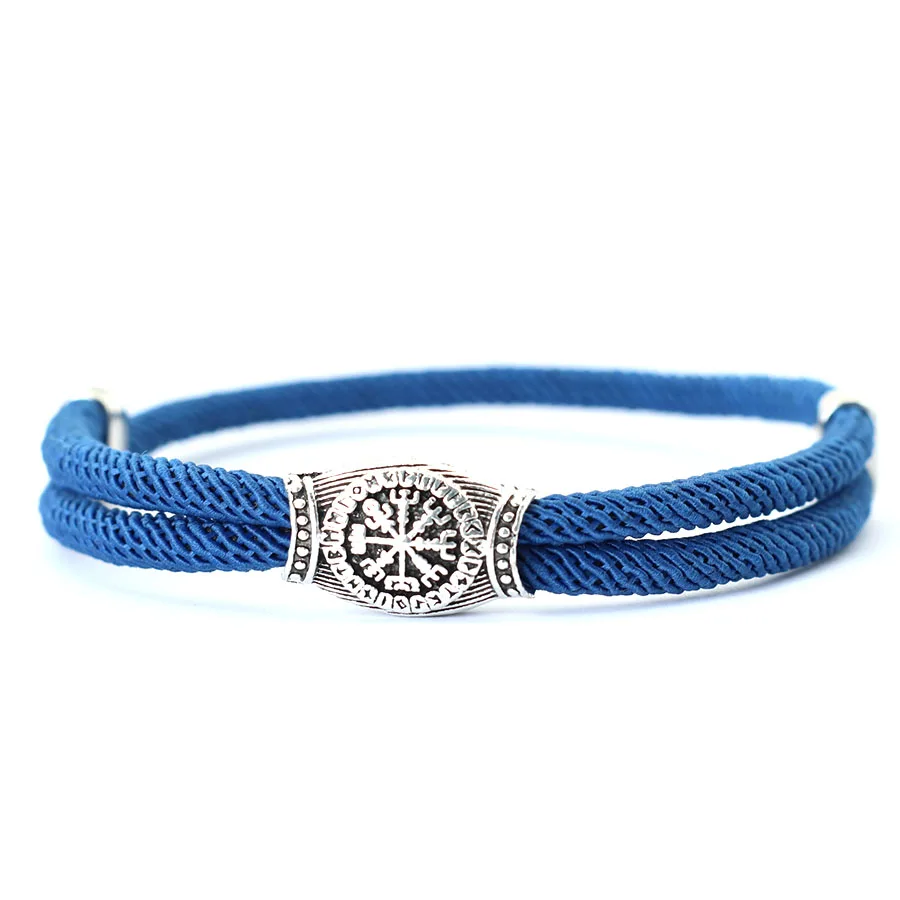 Mode Mannen Armband Touw Handgemaakt Weaven Viking Symbool Braslet Verstelbare Nautische Draad Braclet Surfen Sieraden Accessoires: Black Gun Plated