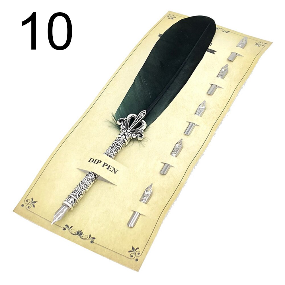 Vintage Plume Plume Stylo Plume Calligraphie Papeterie: green