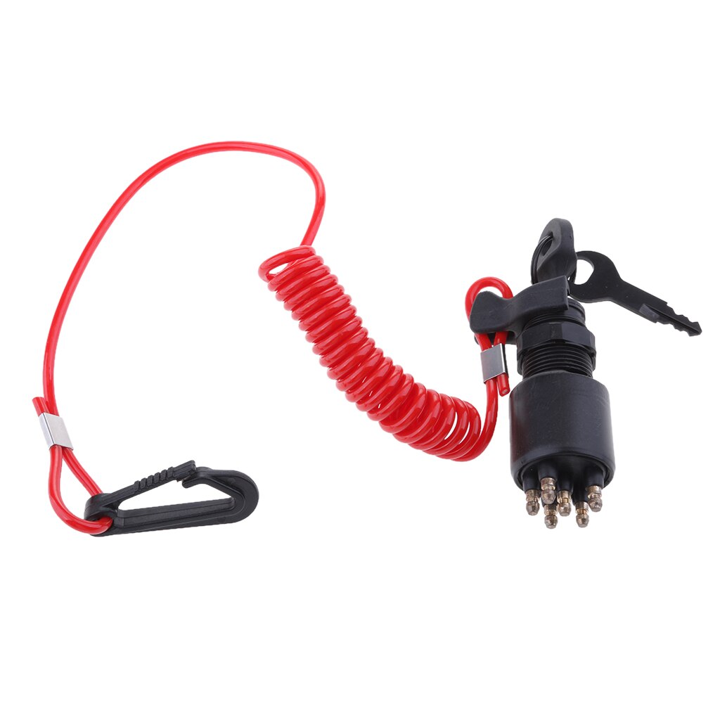 Boat Ignition Switch Key With Lanyard – Fits Johnson Evinrude OMC BRP 1996 Up (5005801)
