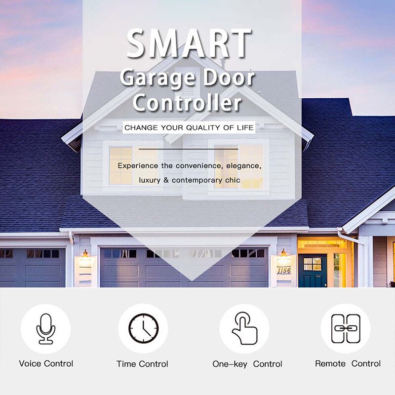 Garagedeuropener Wifi Afstandsbediening Supprot Alexa Google Thuis Voice Afstandsbediening Werk Met Tuyasmart & Smartlife App Smart Home