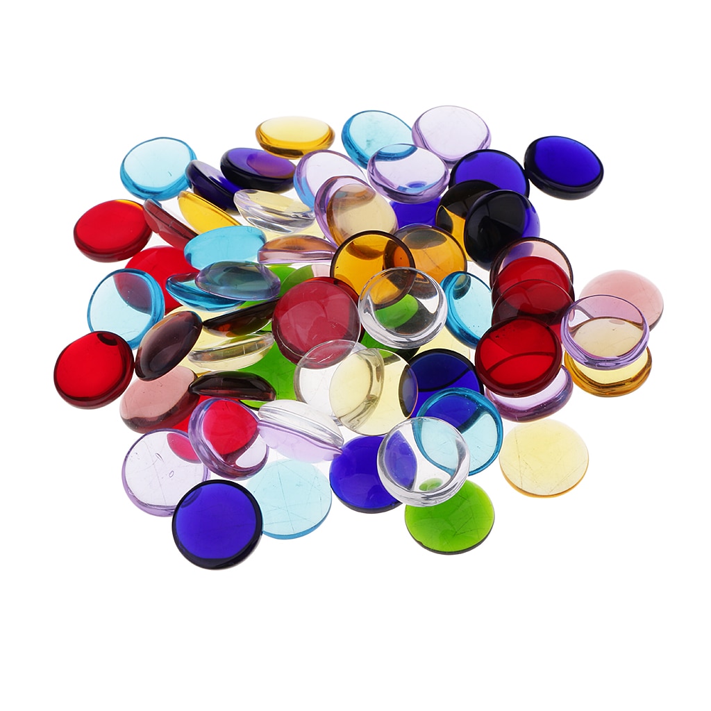 100g Round Shape Clear Glass Mosaic Tiles for Mosaic Making Kids Crafts 15mm