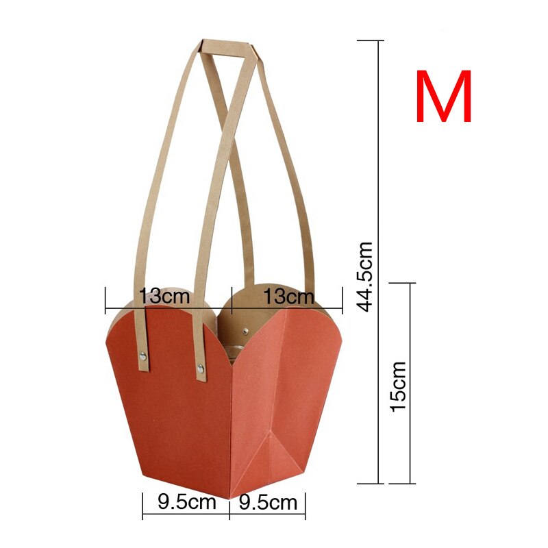 Waterproof Kraft Paper Flower Box Flowers Packaging Box Flower Basket Flower Folding Handbag