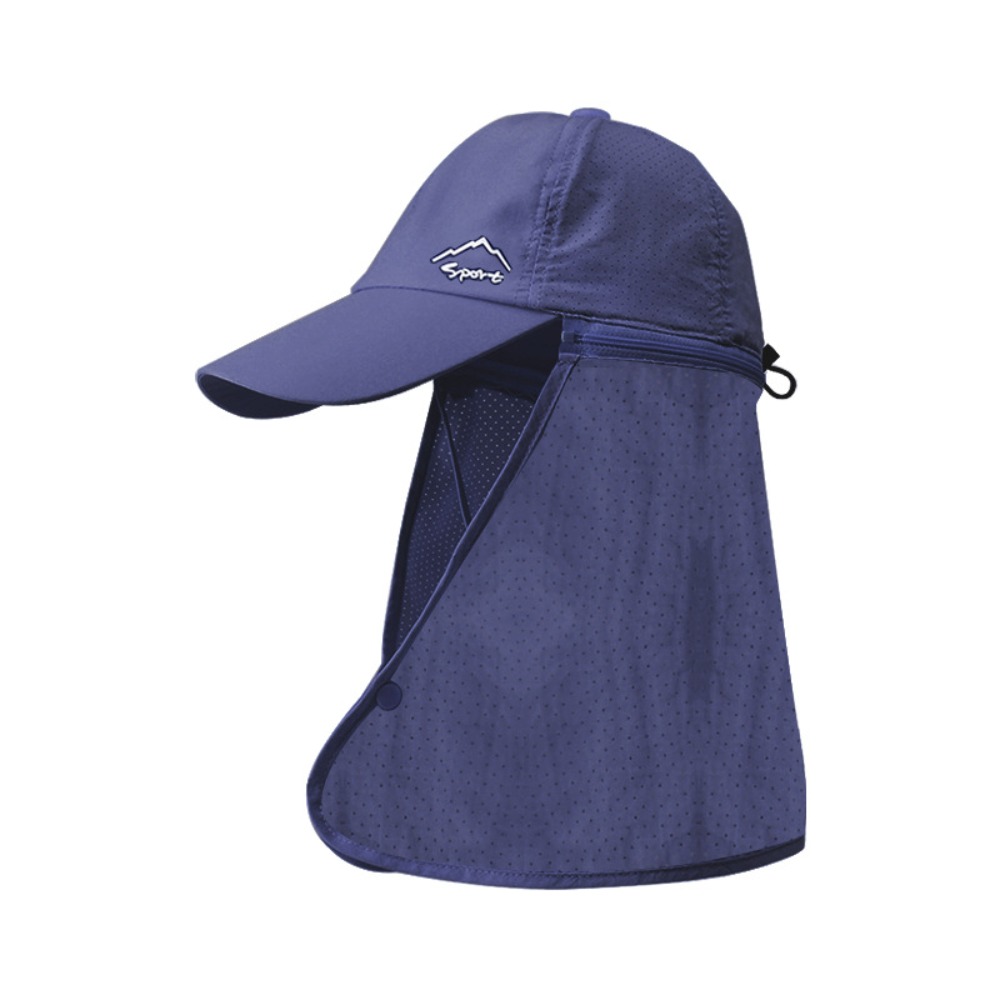 Protección solar Sombrero impermeable para el sol Secado rápido Gorra de béisbol de pesca de ala ancha Mantón desmontable Gorra de playa transpirable: Rojo