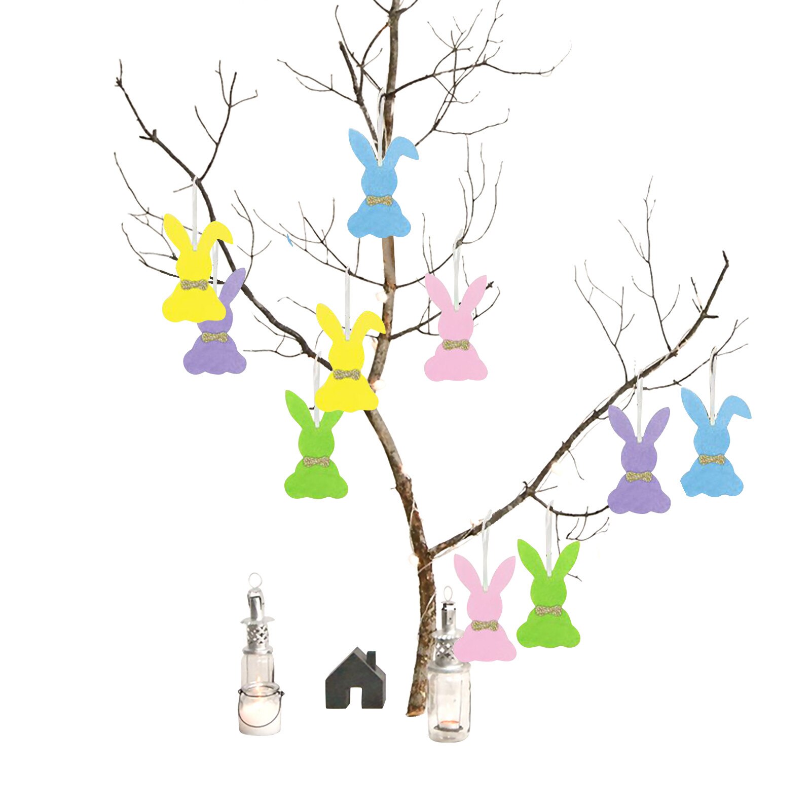 Lapin 5 couleurs 2021x9.5 cm, décoration de pâques, à suspendre et à offrir, fait à la main, fournitures de fête d'anniversaire pour la maison, 5.5