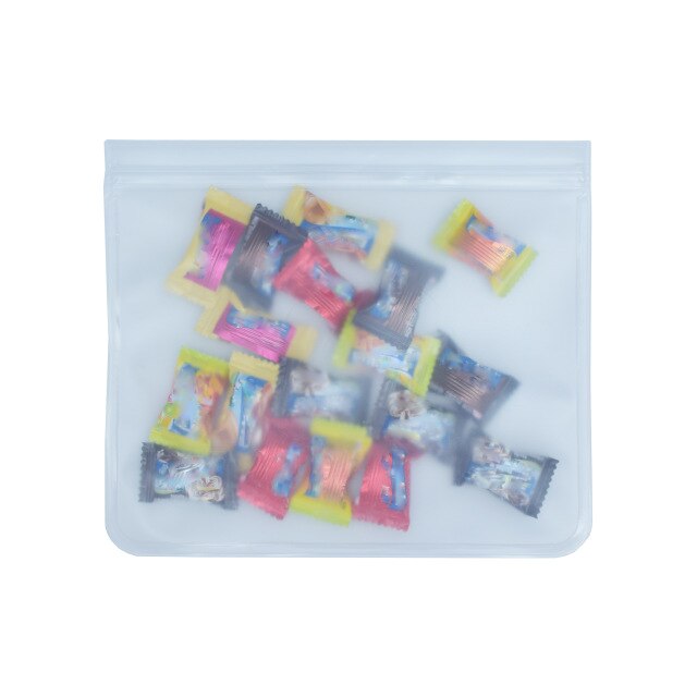 1Pcs Food Storage Bag Reusable Silicone bag Fruit Meat Milk Food Container Refrigerator Fresh Bag Kitchen Organizer: L 21.5X18CM