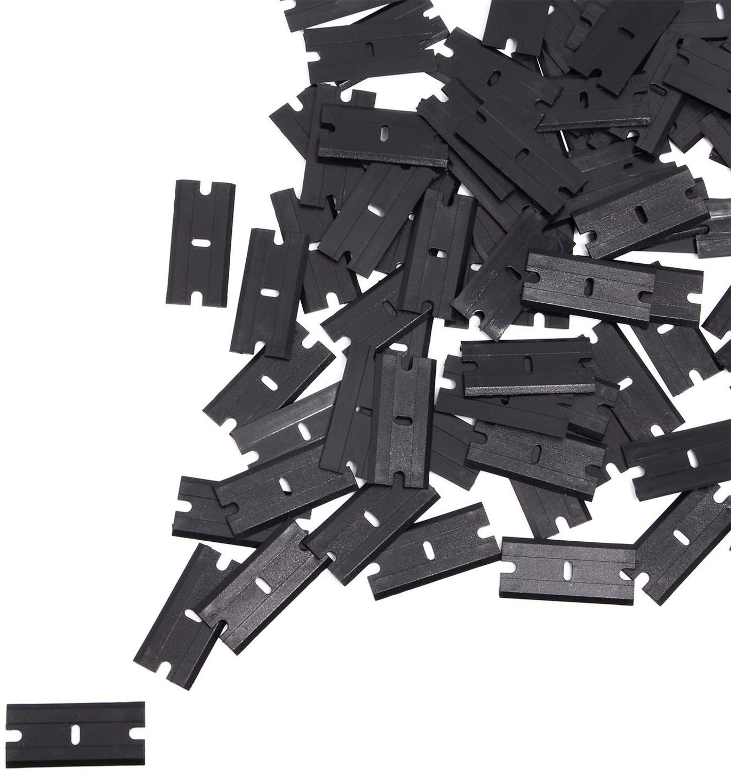 EHDIS 200 pièces vinyle raclette de rechange en plastique lame de rasoir carbone Film emballage grattoir voiture outil fenêtre verre eau essuyer teinte nettoyant