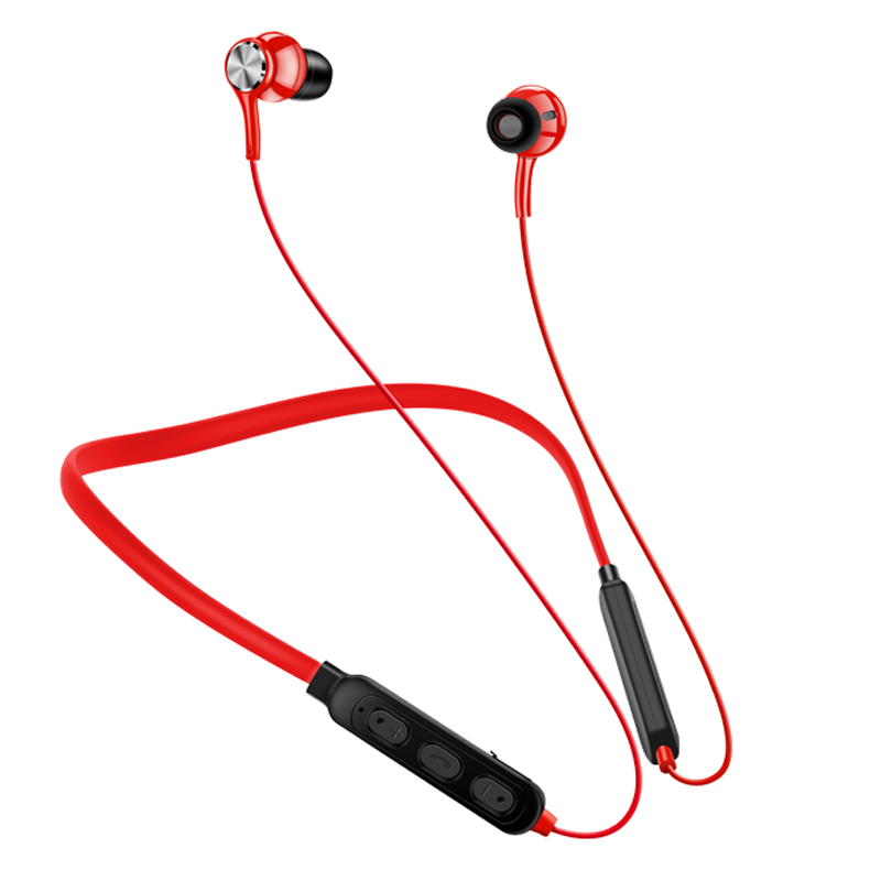 Fone de ouvido bluetooth, magnético, com sucção, hifi, qualidade de som, estéreo, à prova d' água, sem fio, esportes, com microfone hd, imperdível: Vermelho