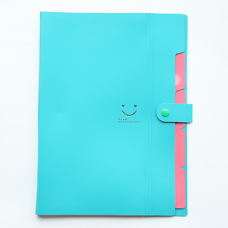 1PCS Waterproof Office Plastic file Folders Multi Pocket Organizer A4 File Expansion Document Folder Binder: F