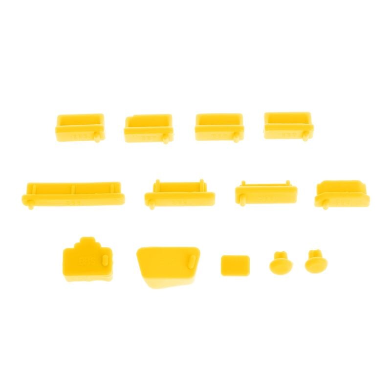 Tapones antipolvo de silicona blanda para ordenador, conjunto de protectores de puerto USB para portátil, cubierta antipolvo, accesorios para Notebook, 13 Uds.: Yellow
