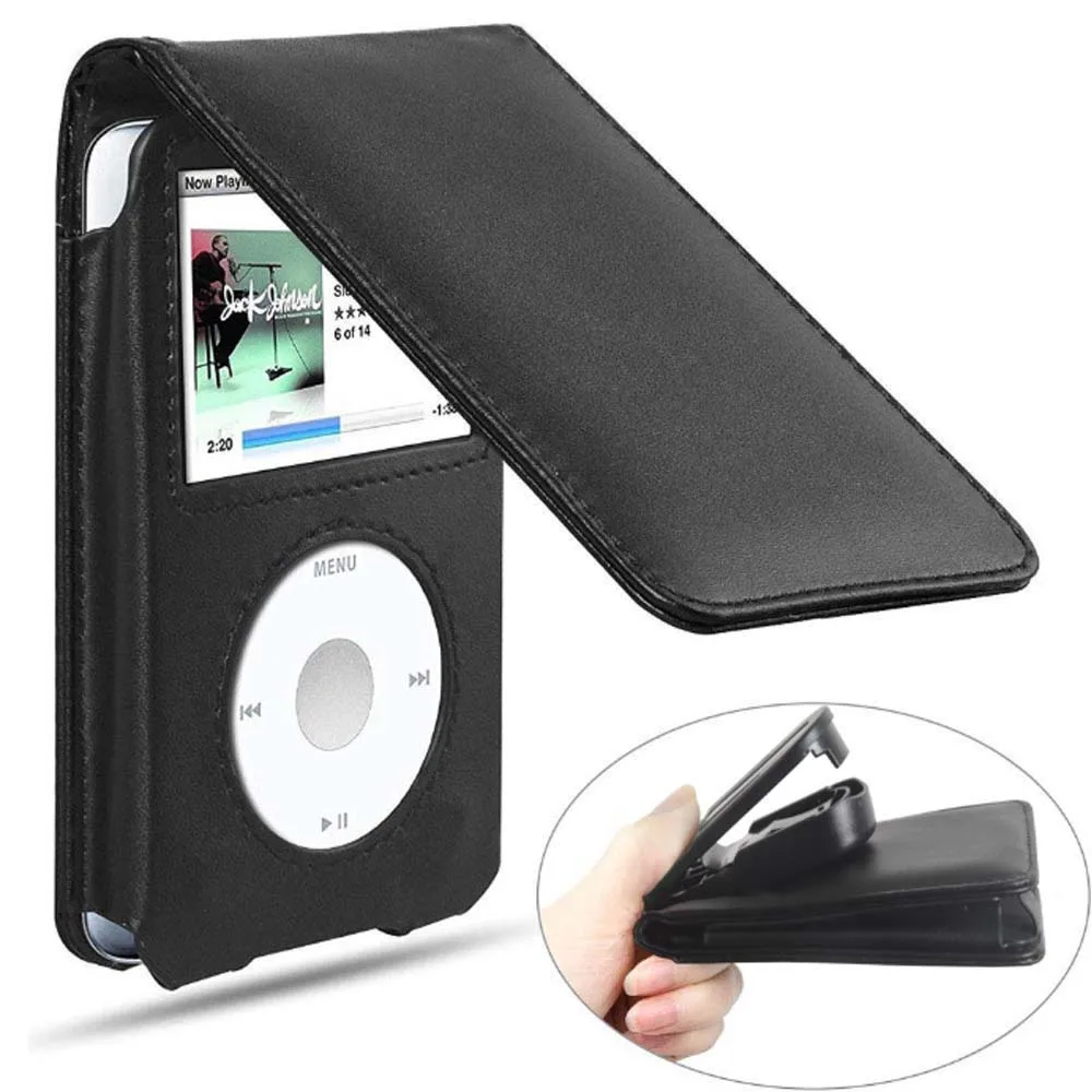 Flip Leather Protective Case Cover for Apple iPod Classic 6th 7th 80G 120G Thin 160G iPod Video 5th 5.5th 30GB With Belt Clip