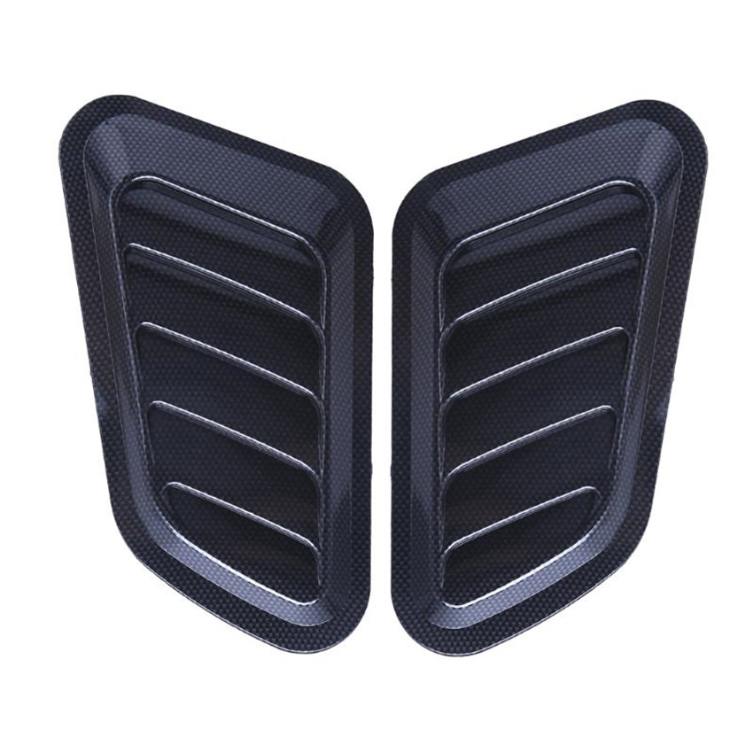 Grills 2pcs car auto carbon fiber textuur decoratie air flow intake scoop turbo bonnet vent cover hooded: Lavendel