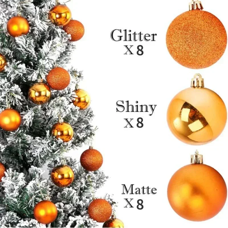 24pcs/Box Christmas Balls Christmas Tree Ornaments Christmas Decoration for Home Party Christmas Hanging Pendant Christmas Balls