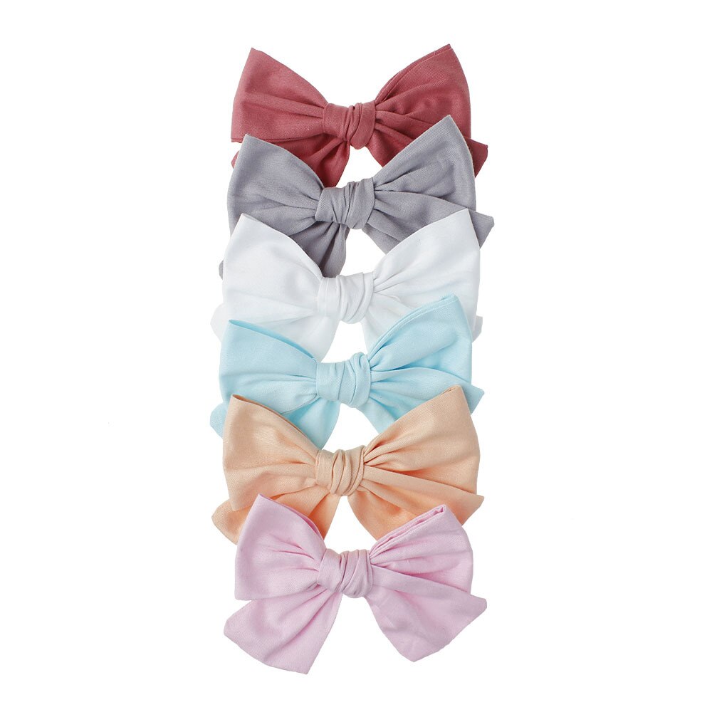 Pinzas para el pelo para niña, accesorios para el cabello de primavera, lazos de algodón para niña, horquilla, pasador de princesa, 6 unids/set por juego