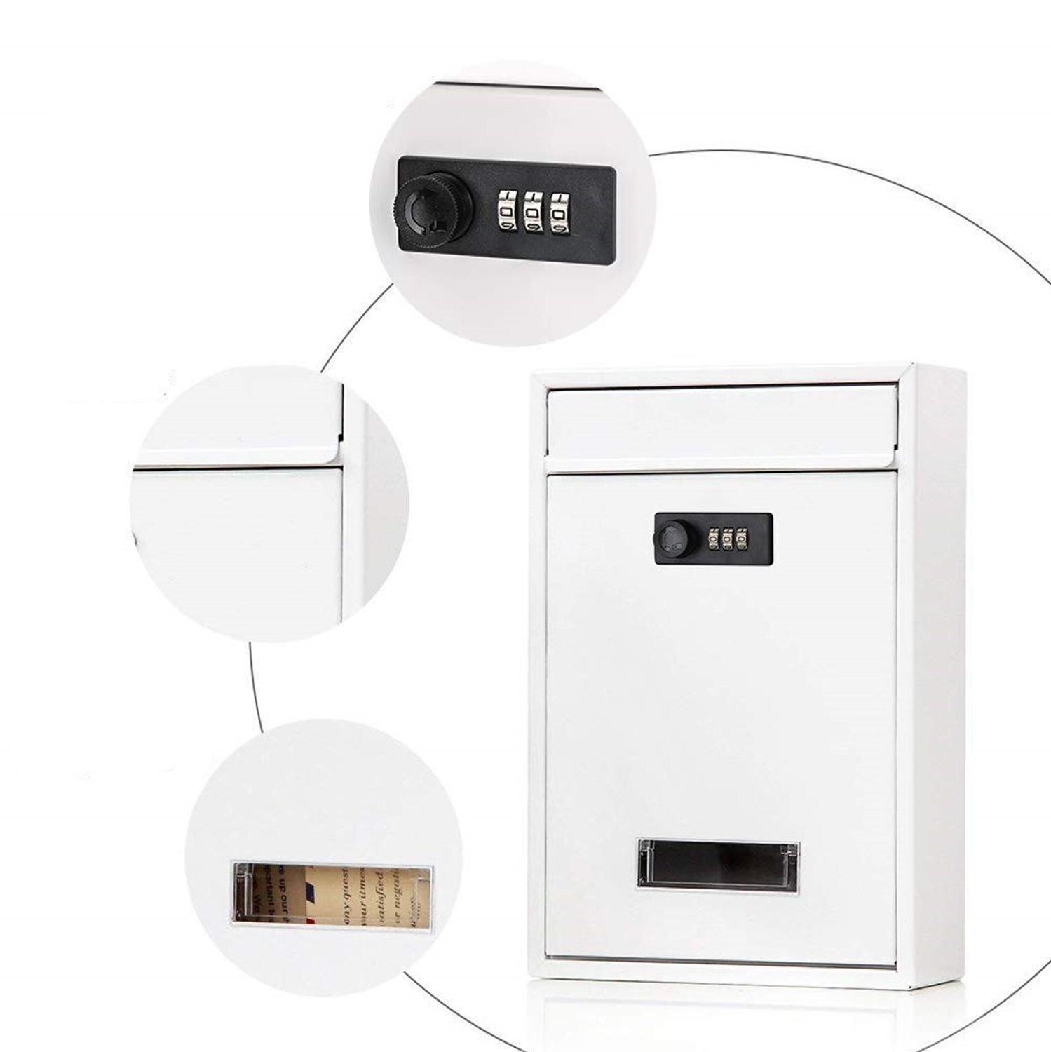 32X21X8.5CM Vintage Wall Mounted Mailbox With Combination Lock Metal Coded Lock Letterbox Post Newspaper Box F5062