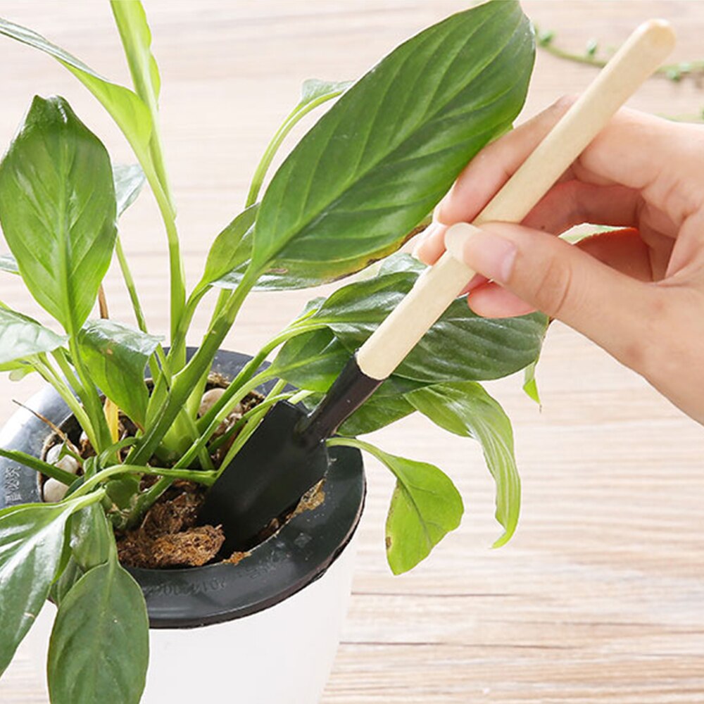 3 unids/set jardín juego de herramientas para plantas pala rastrillo pala niños mango de madera con Harrow Rake herramienta de jardinería conjunto de tres piezas-Pala