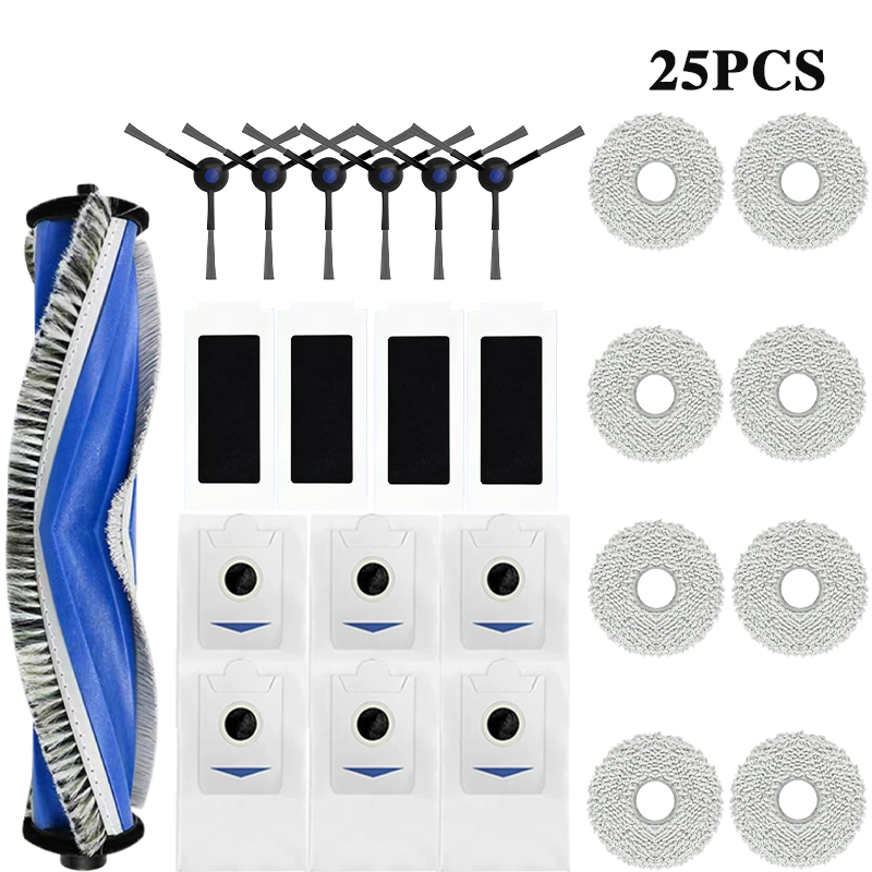 Ersatzteile für ecovacs  t30 pro und omni  / t30s pro saugroboter: staubbeutel, hauptbürste, seitenbürste, filter, wischmopp-zubehör: Klar